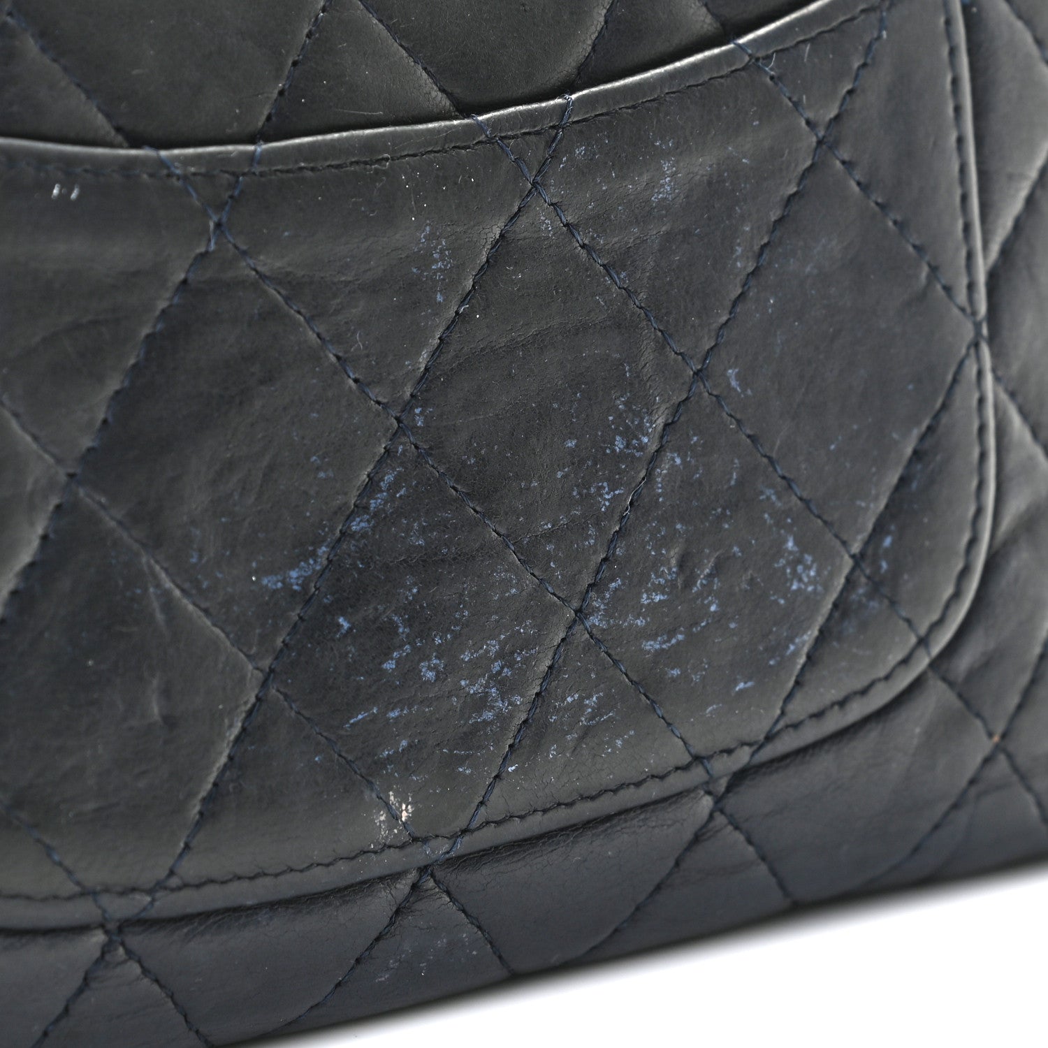 Chanel Lambskin Quilted Large Gusset Flap Wallet Navy 7 of 12