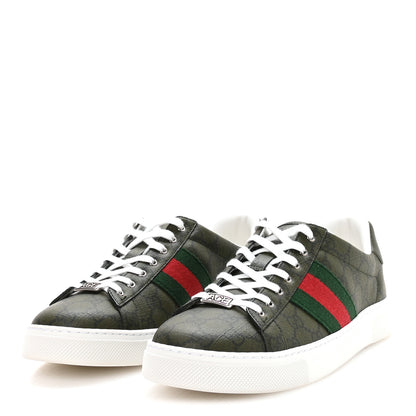 Gucci GG Supreme Monogram Web Mens New Ace Sneakers 9.5 Green 4 of 9