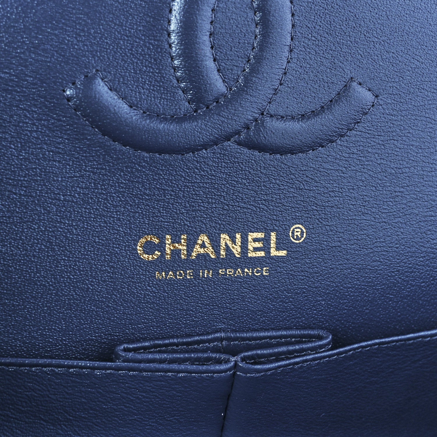 Chanel Iridescent Caviar Quilted Medium Double Flap Dark Blue 5 of 11
