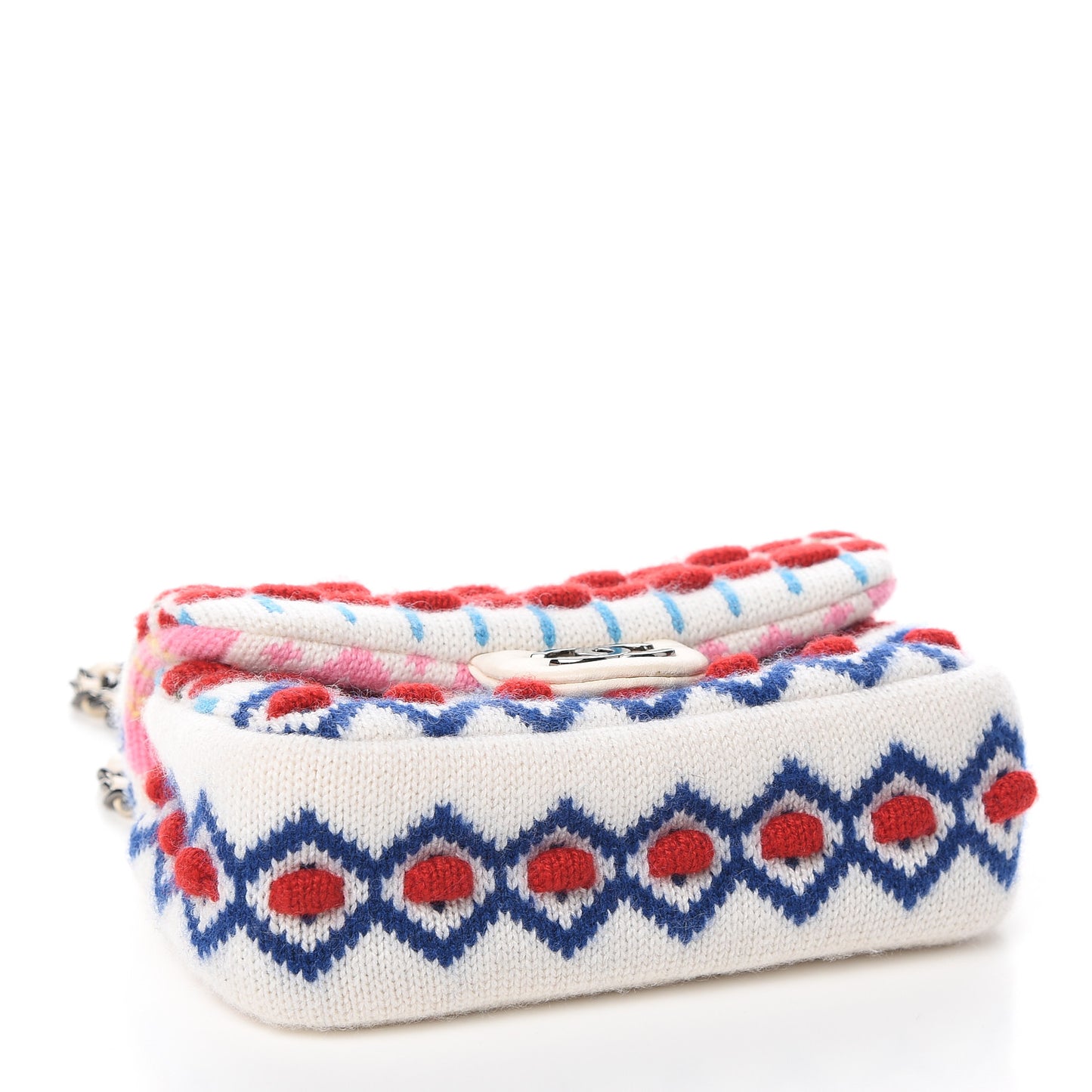 Cashmere Knit Extra Mini Single Flap White Multicolor