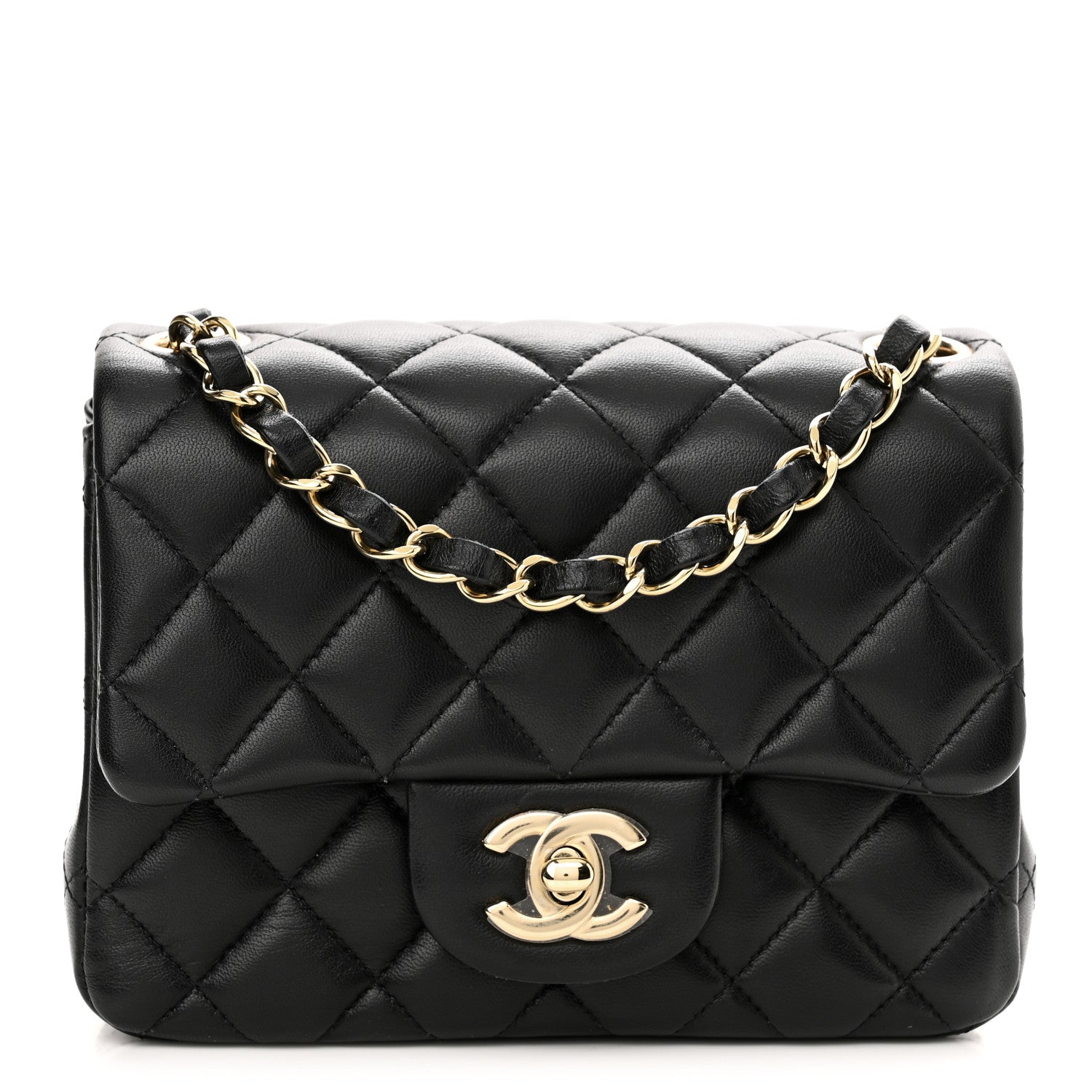 Chanel Lambskin Quilted Mini Square Flap Black 1 of 14