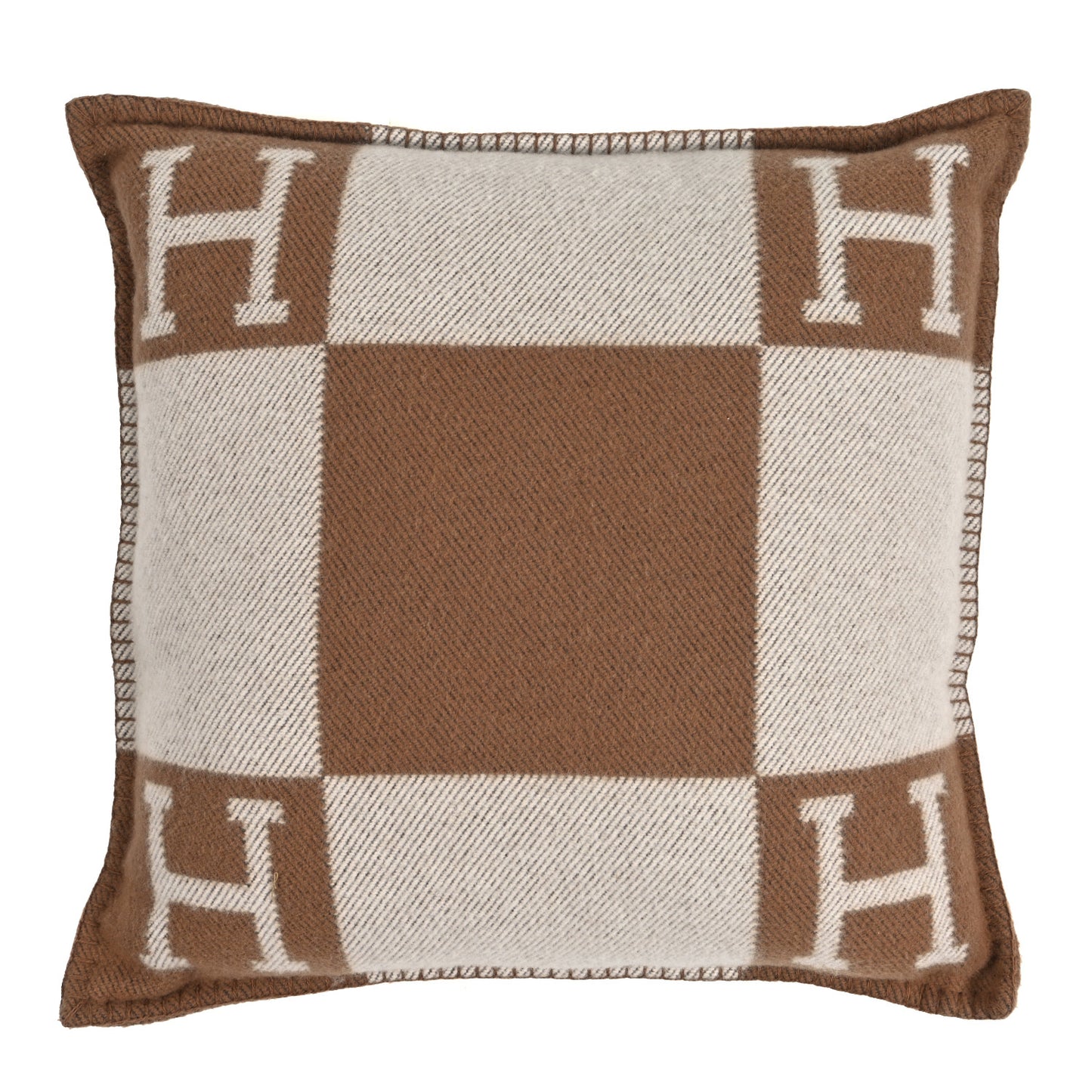 Wool Cashmere Avalon Pillow PM Ecru Camel