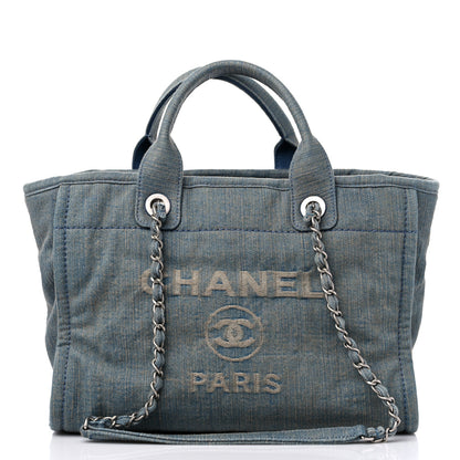 Chanel Denim Small Deauville Tote Light Blue 3 of 11