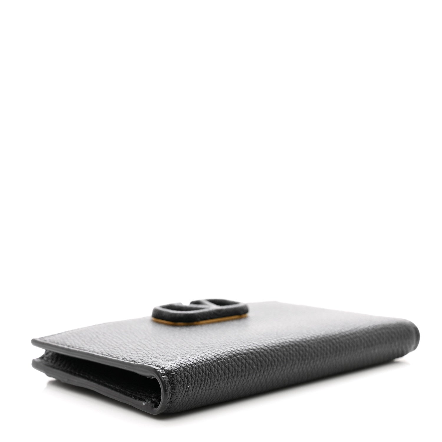 Valentino Garavani Grained Calfskin VLogo Coin Case Card Holder Black 4 of 7