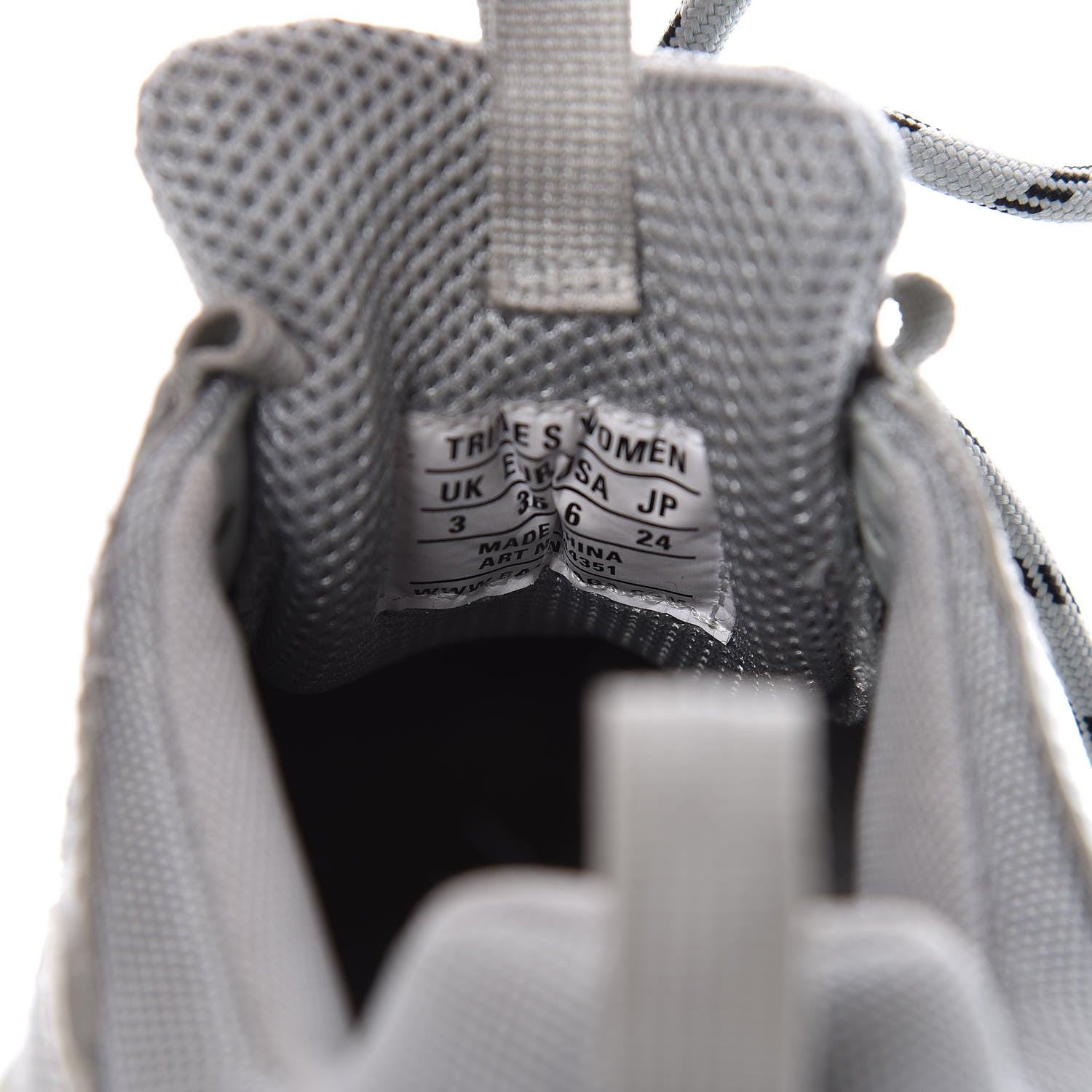 Balenciaga Fabric Mesh Clear Sole Womens Triple S Sneakers 36 Pearl Grey 7 of 8