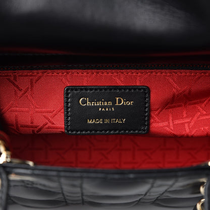 Christian Dior Lambskin Cannage Small Lucky Badges My Lady Dior Black 8 of 8
