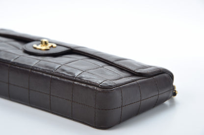 Chanel Lambskin East West Chocolate Bar Flap Dark Brown 10 of 20