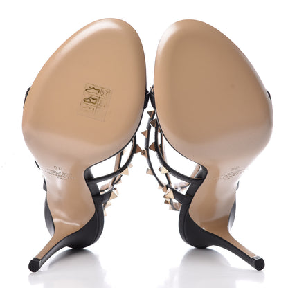 Valentino Garavani Calfskin Nappa Rockstud Gladiator 105mm Sandals 36 Black 5 of 8