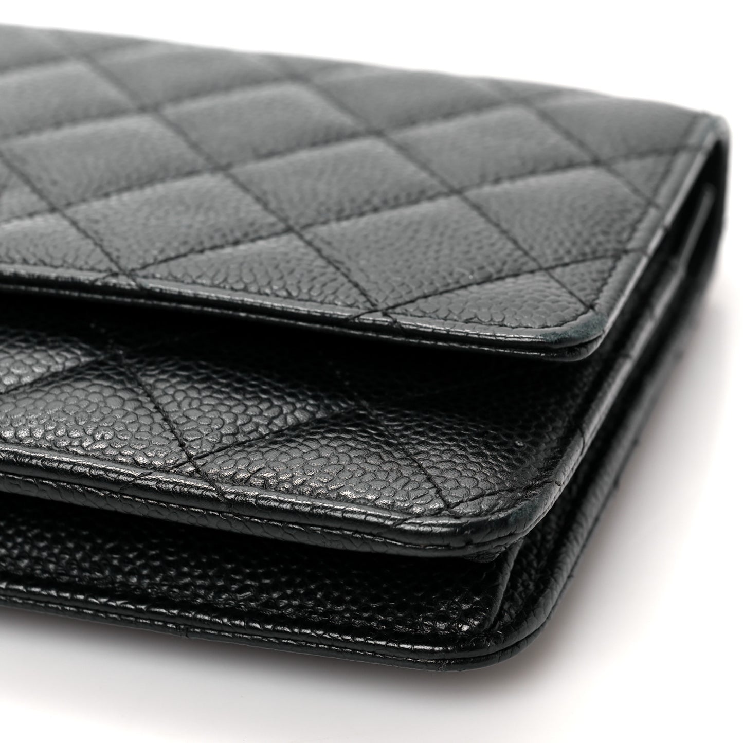 Caviar Quilted Wallet On Chain WOC Black