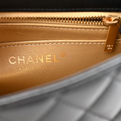 Chanel Lambskin Quilted Mini Sweet Camellia Flap Black 5 of 11