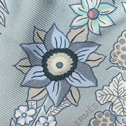 Hermes Silk Brides De Gala En Fleurs Scarf 90 White Bleu Glacier Vert 4 of 5