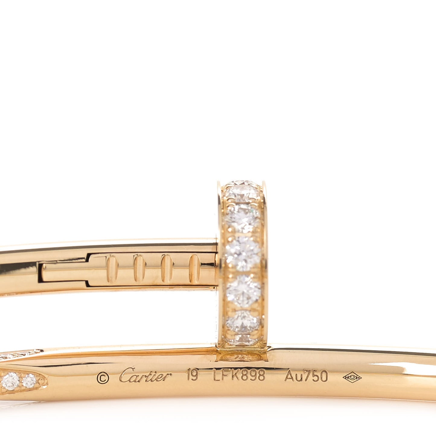 18K Yellow Gold Diamond Juste Un Clou Bracelet 19