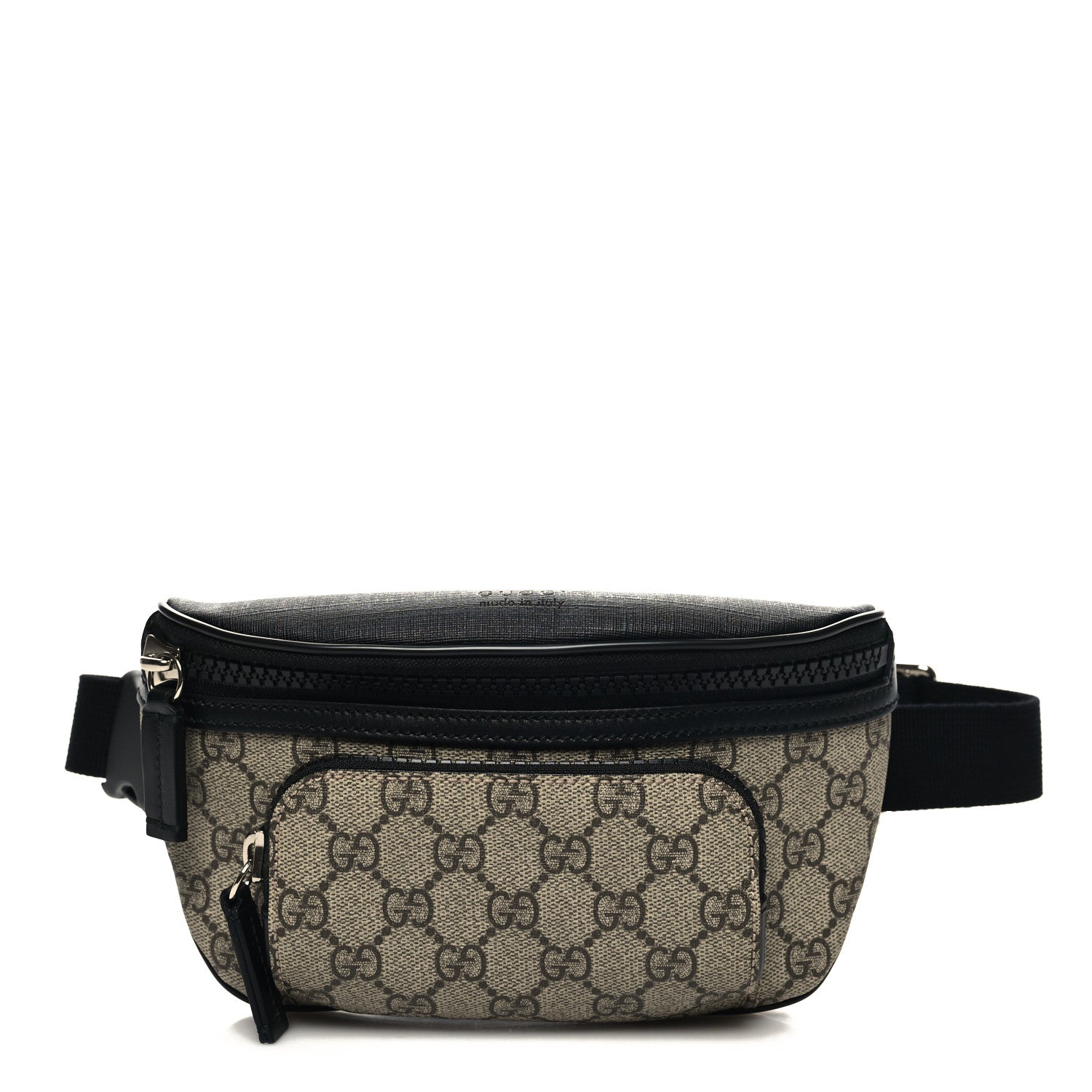 Gucci GG Supreme Monogram Belt Bag Black 1 of 10