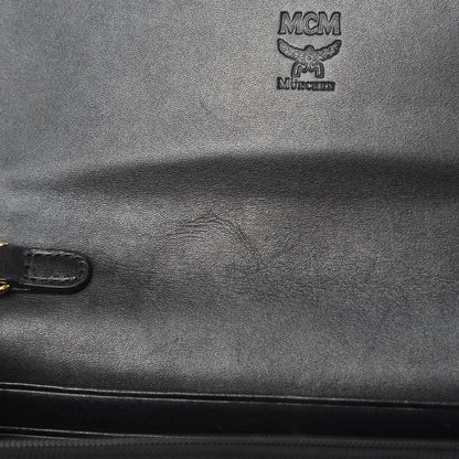 MCM Grained Calfskin Studded Crossbody Bag Black 12 of 15