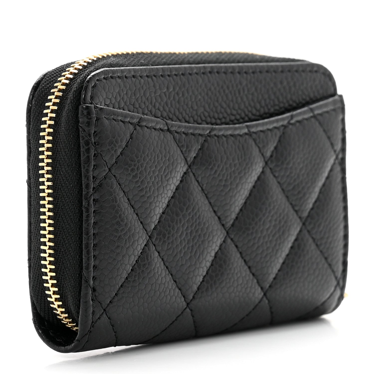 Chanel Caviar Quilted Zip Coin Purse Black 3 of 8