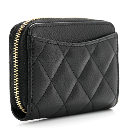 Chanel Caviar Quilted Zip Coin Purse Black 3 of 8