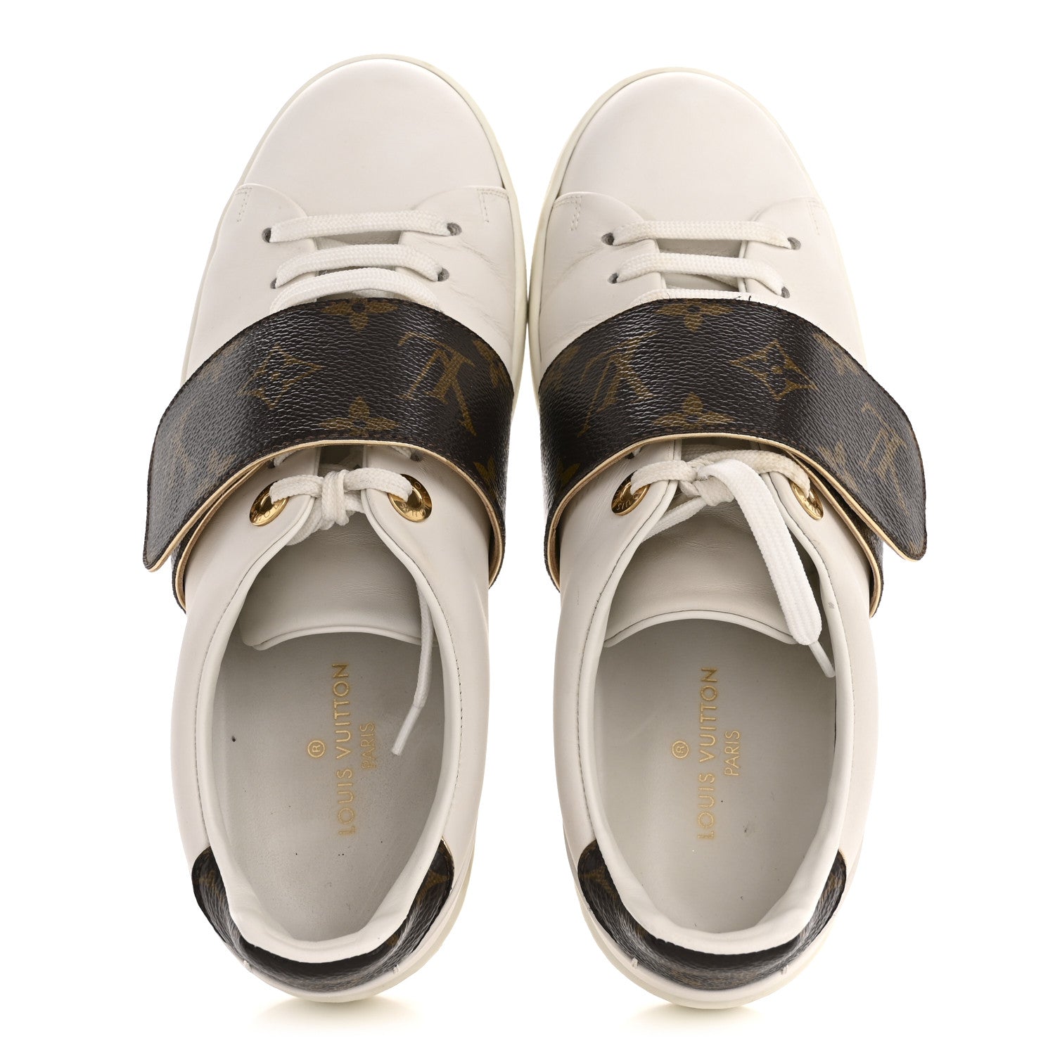 Louis Vuitton Calfskin Monogram Frontrow Sneaker 36 White 2 of 13