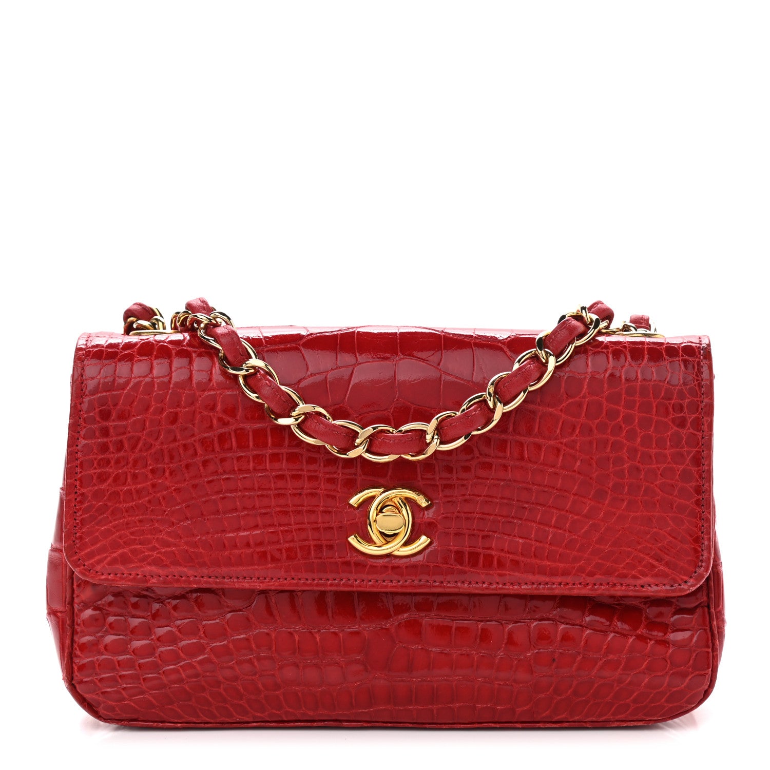 Chanel Alligator Mini Rectangular Flap Red 1 of 15