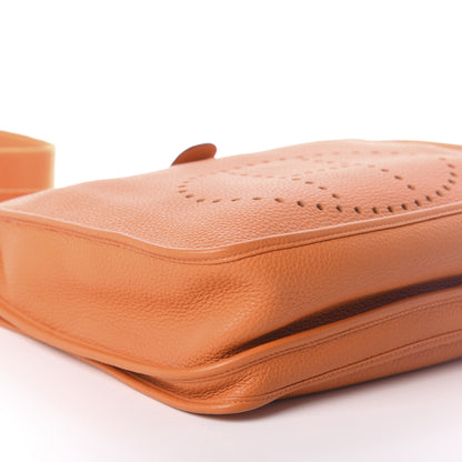 Hermes Taurillon Clemence Evelyne III GM Orange 8 of 9