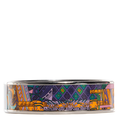 Hermes Enamel Printed Voyage en Etoffes Wide Bracelet 70 3 of 5