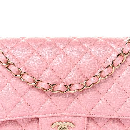 Chanel Iridescent Caviar Quilted Medium Double Flap Rose Pink 8 of 11