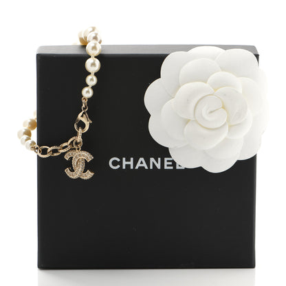 Chanel Graduated Pearl Crystal CC Bracelet Gold 5 of 5