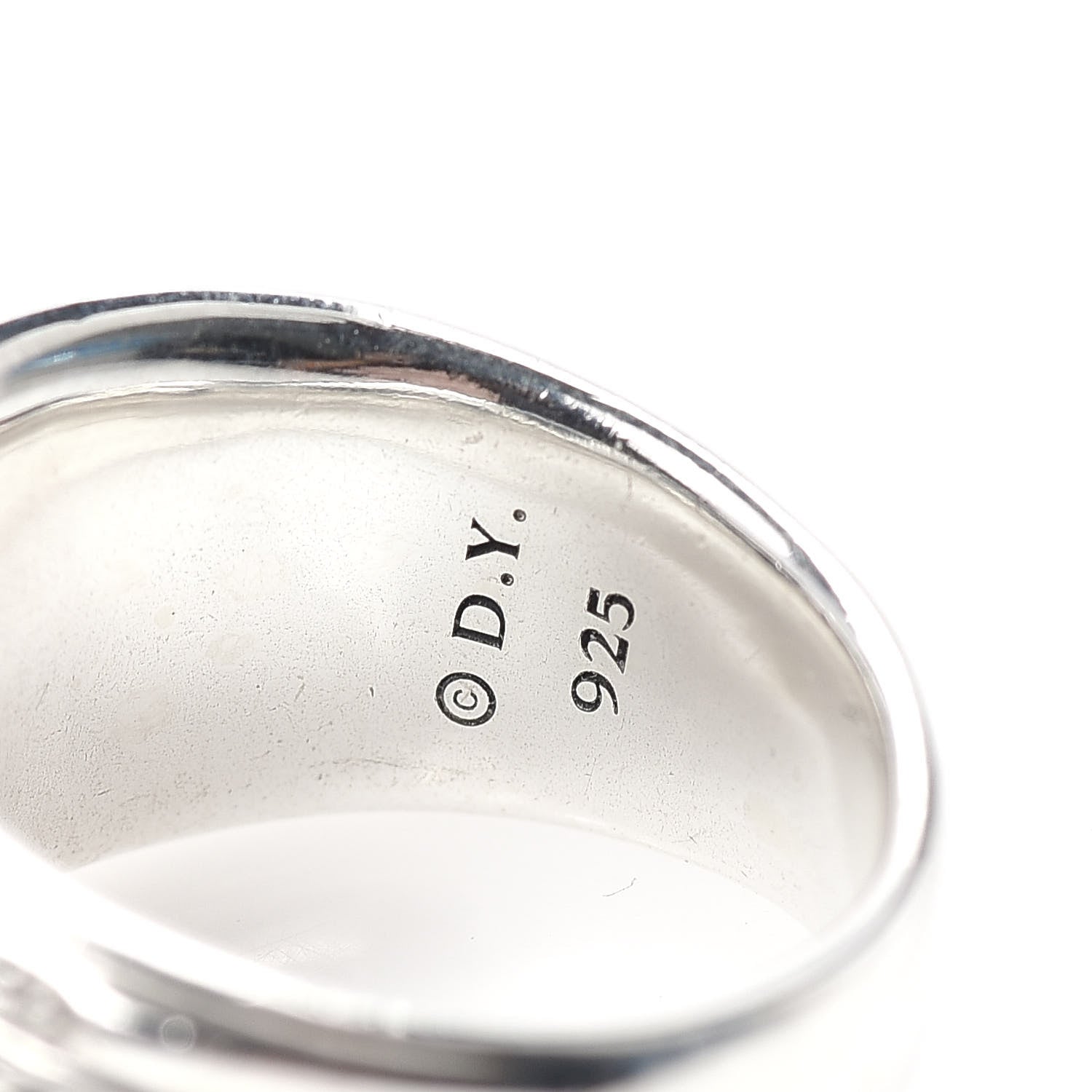 David Yurman Sterling Silver Diamond 14mm Wheaton Band Ring 52 6 4 of 4