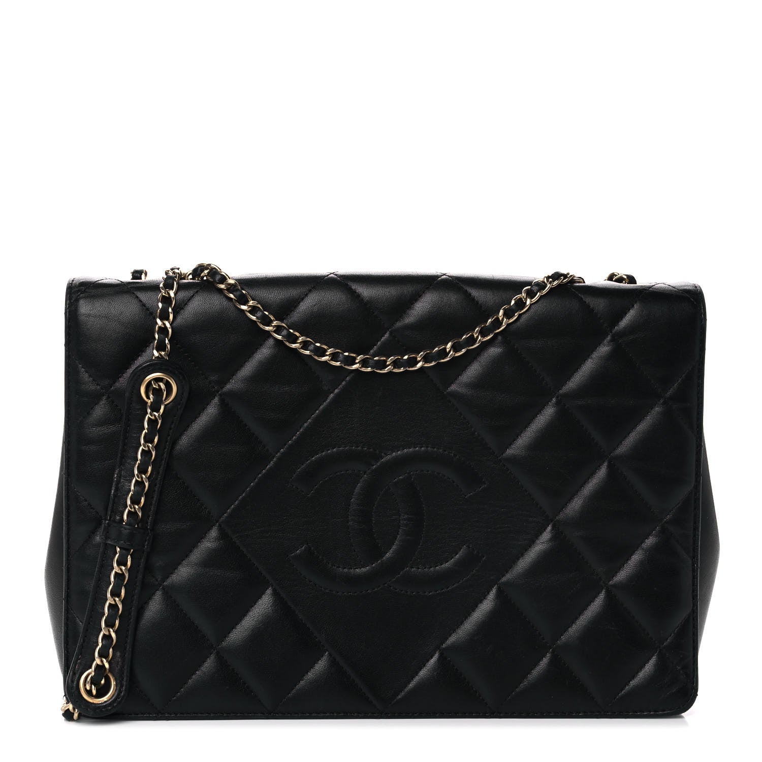 Chanel Lambskin Quilted Medium Diamond CC Flap Black 1 of 15