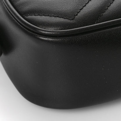 Gucci Calfskin Matelasse Mini GG Marmont Chain Shoulder Bag Black 8 of 9