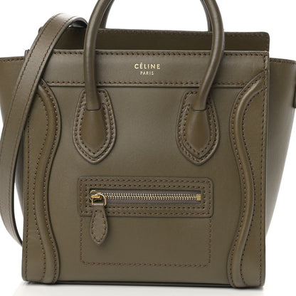 Celine Smooth Calfskin Nano Luggage Khaki 7 of 14