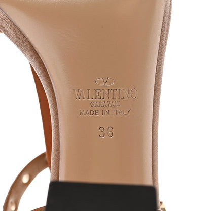 Valentino Garavani Grained Calfskin Rockstud T-Strap 5/105mm Sandals 36 Tobacco 6 of 11