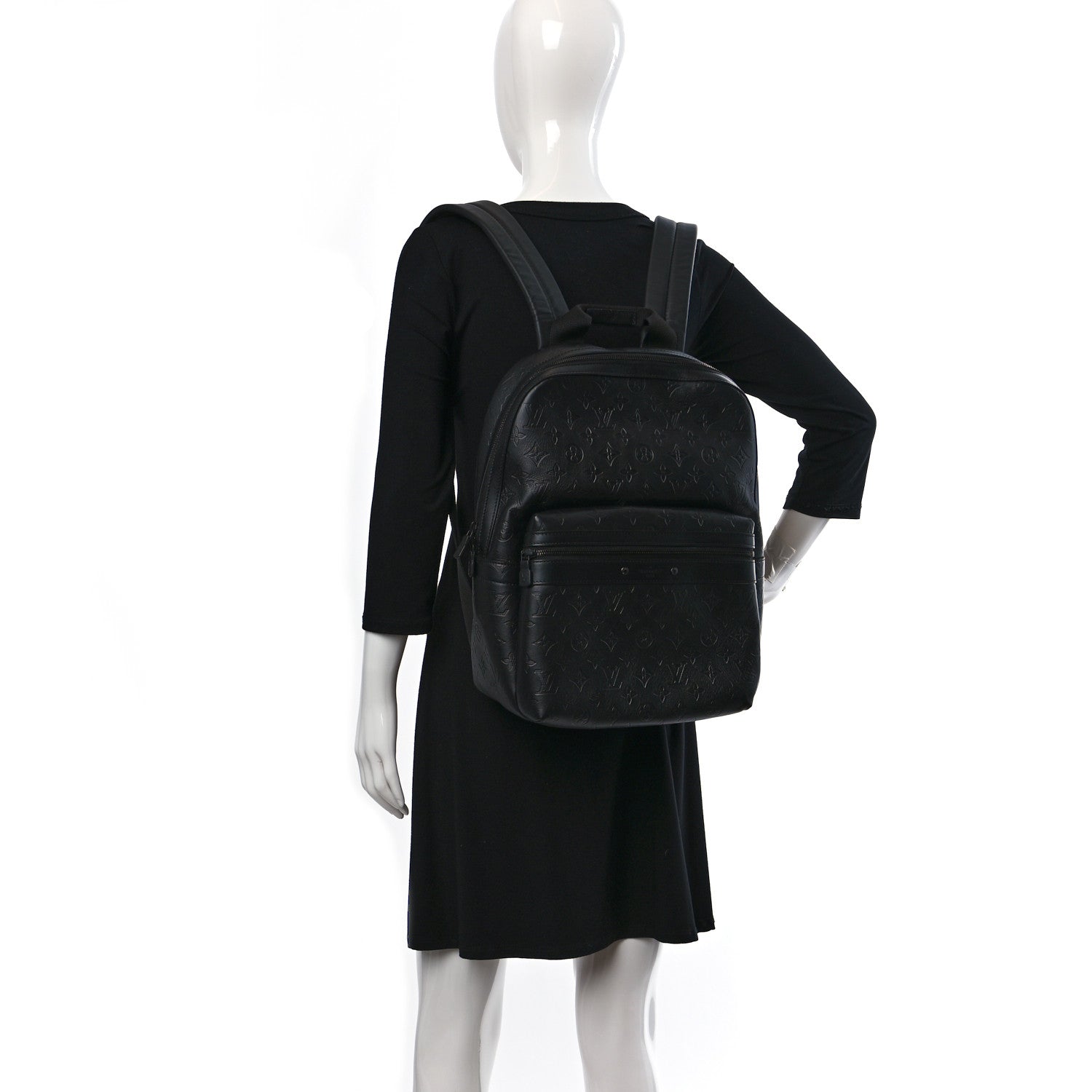 Louis Vuitton Calfskin Monogram Shadow Sprinter Backpack Black 2 of 8