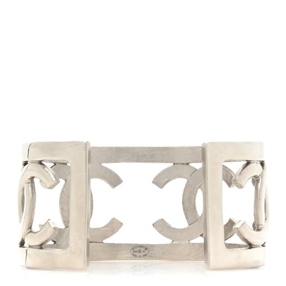Chanel Metal Logo CC Cuff Silver 2 of 4