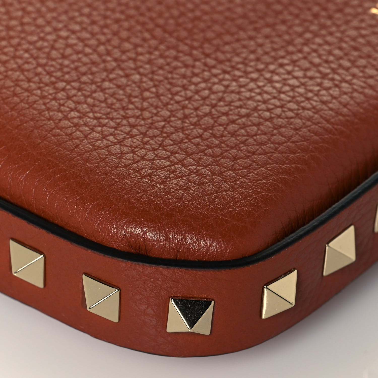 Valentino Garavani Grainy Calfskin Rockstud Crossbody Pouch Saddle Brown 7 of 12