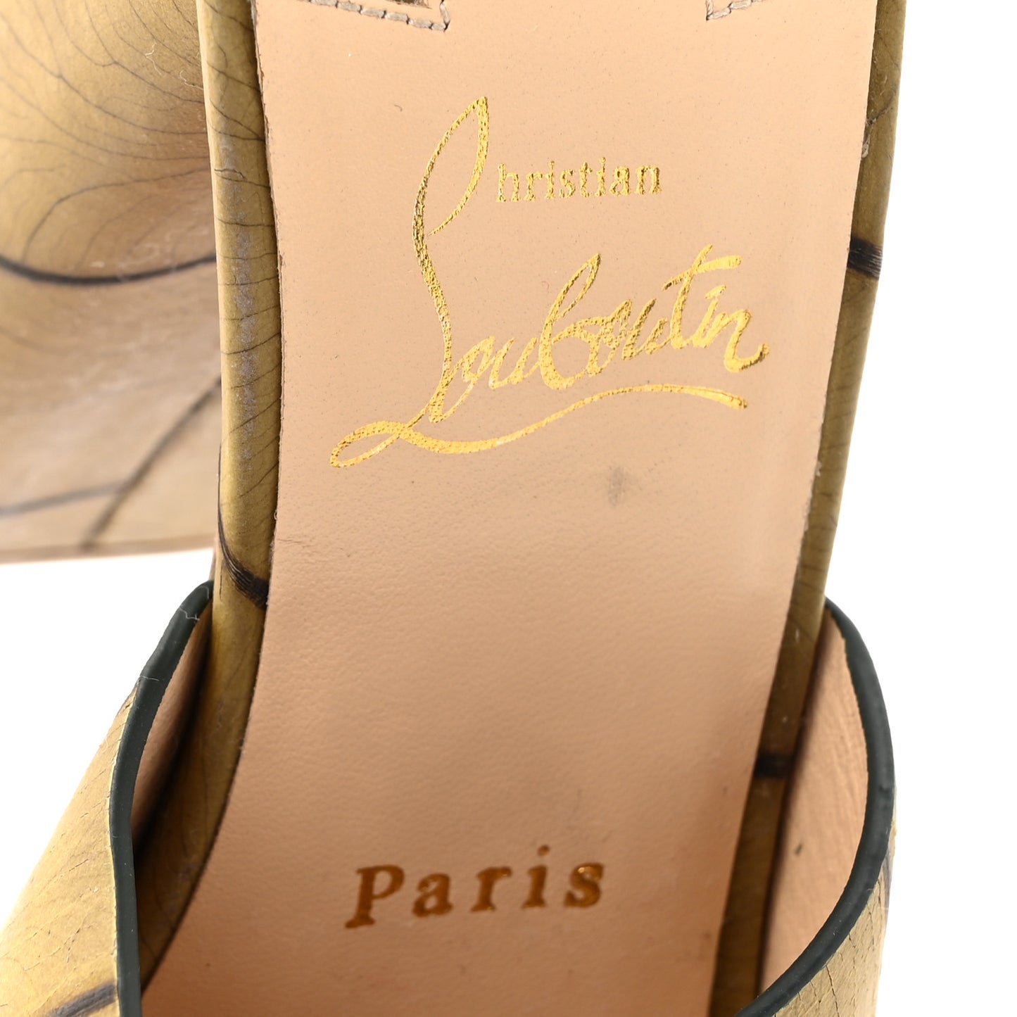 Cario Leaf Yazemule 130 Platform Sandals 38 Kaki