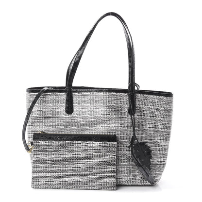 Nancy Gonzalez Raffia Crocodile Small Erica Shopper Tote Black 1 of 8