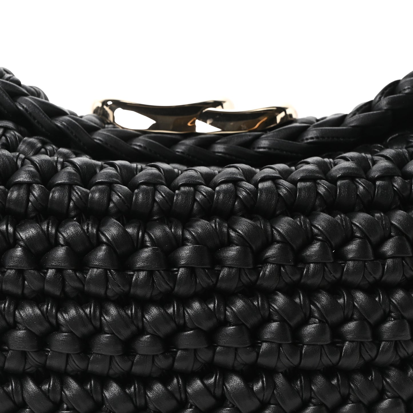 Calfskin Crochet GG Marmont Shoulder Bag Black