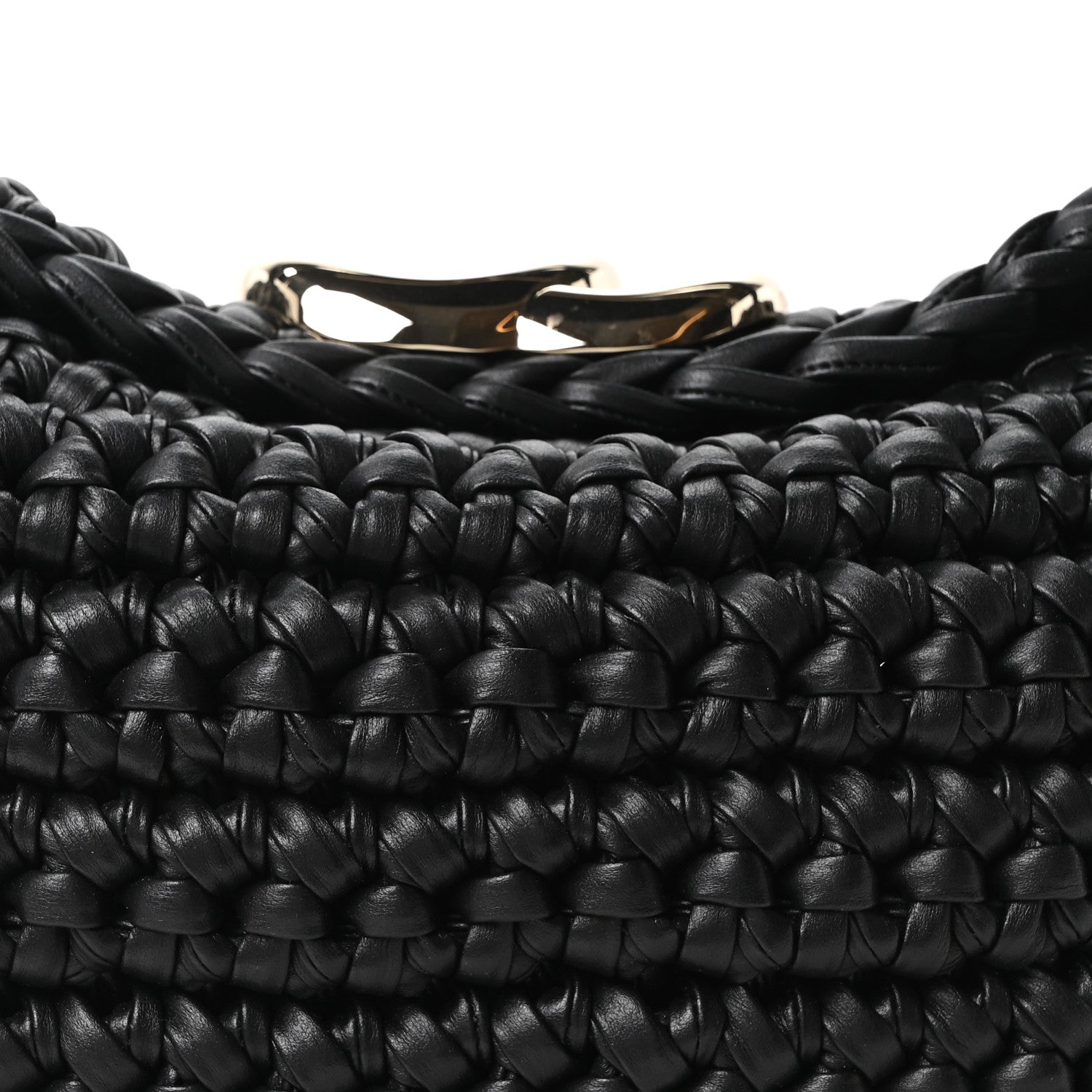 Gucci Calfskin Crochet GG Marmont Shoulder Bag Black 8 of 10
