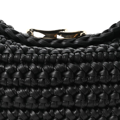 Gucci Calfskin Crochet GG Marmont Shoulder Bag Black 8 of 10
