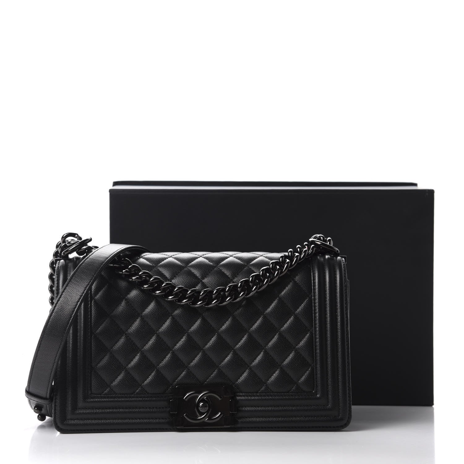 Chanel Caviar Quilted Medium Boy Flap So Black 11 of 11