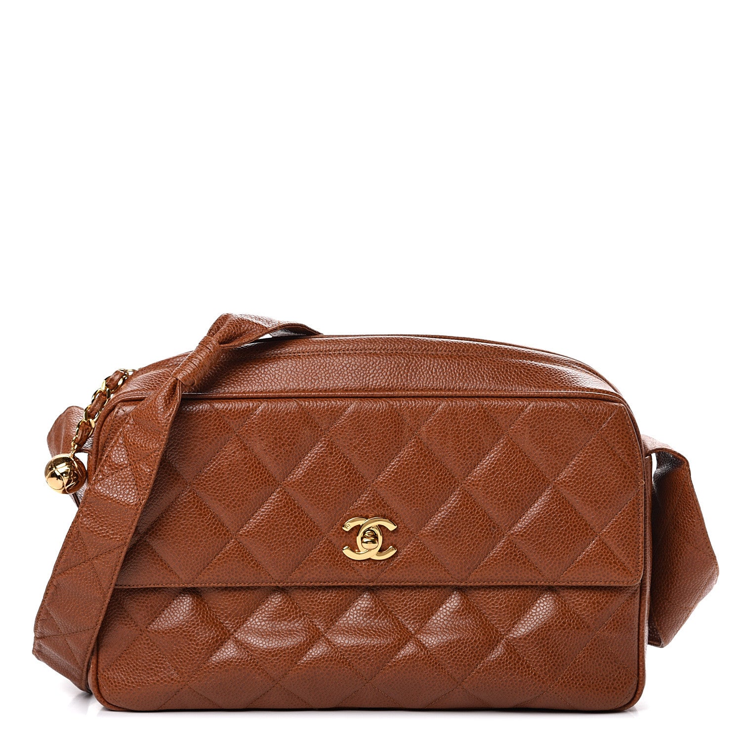 Chanel Caviar Quilted Flap Camera Case Brown 1 of 16
