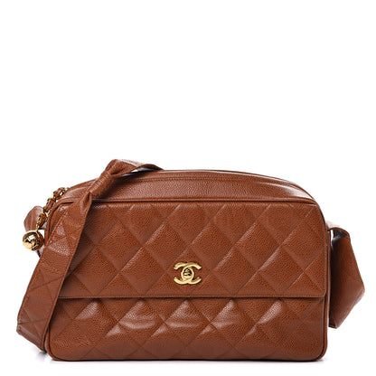 Chanel Caviar Quilted Flap Camera Case Brown 1 of 16