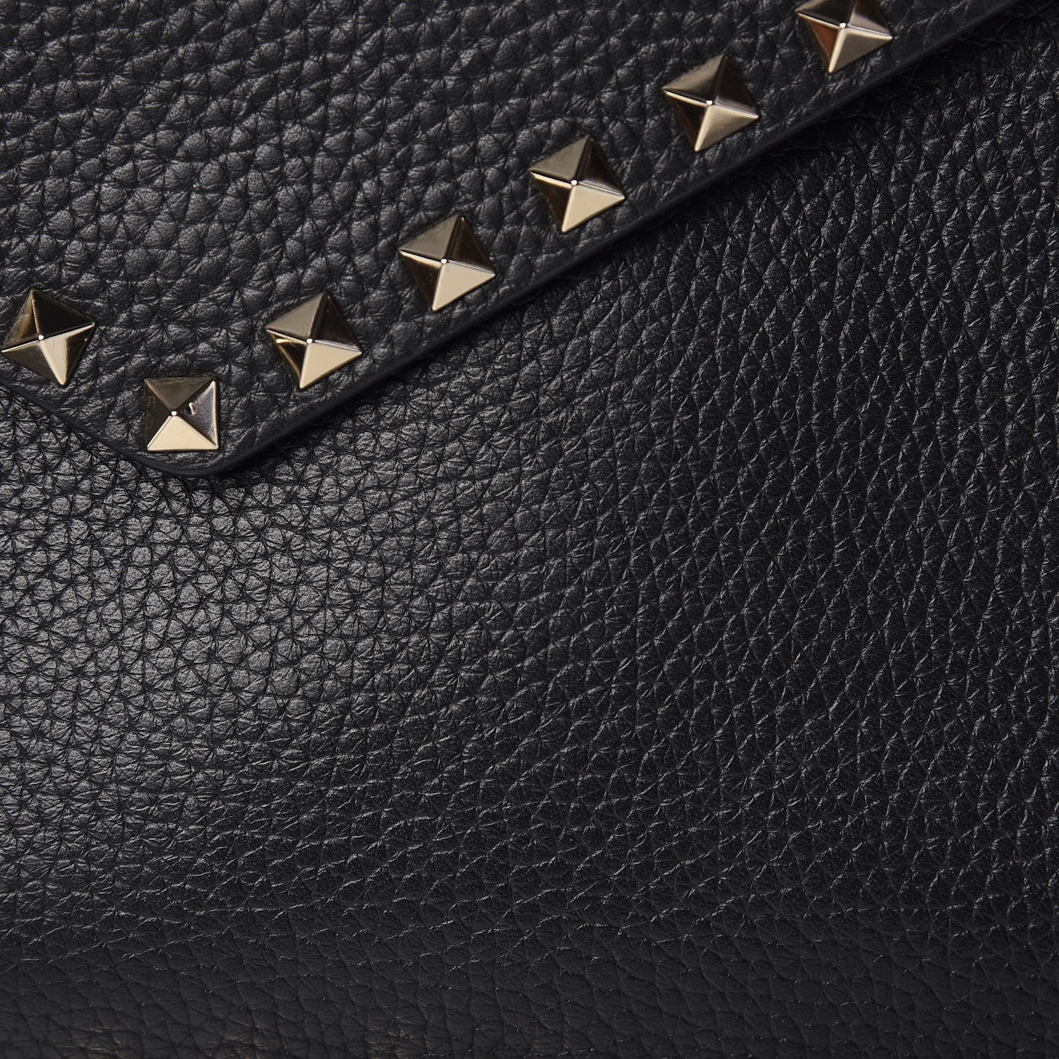 Valentino Garavani Pebbled Calfskin Large Rockstud Envelope Clutch Black 8 of 11