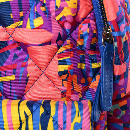 Chanel Foulard Fabric Quilted Printed Backpack Pink 5 of 5