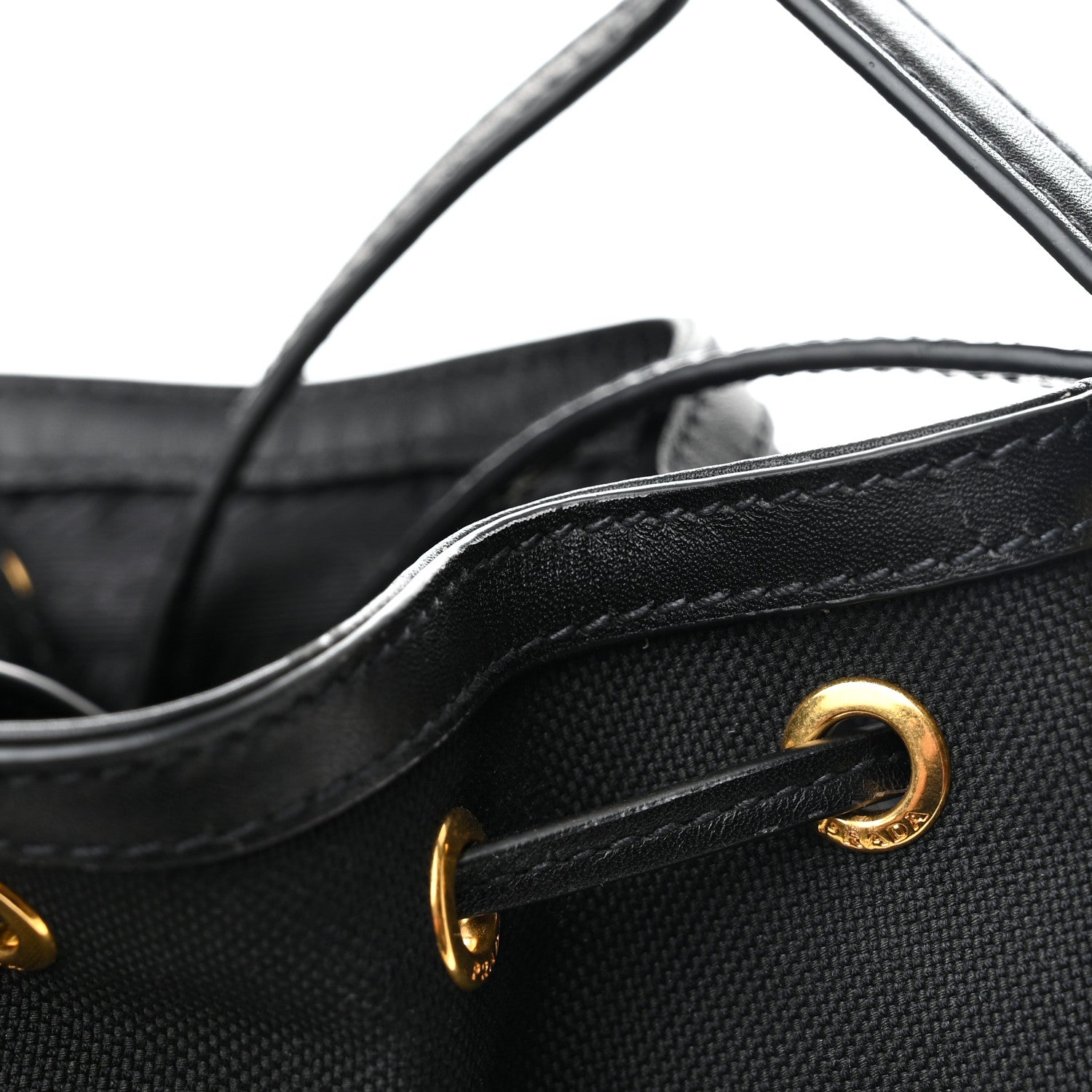 Prada Jacquard Logo Mini Bucket Crossbody Bag Black 15 of 15