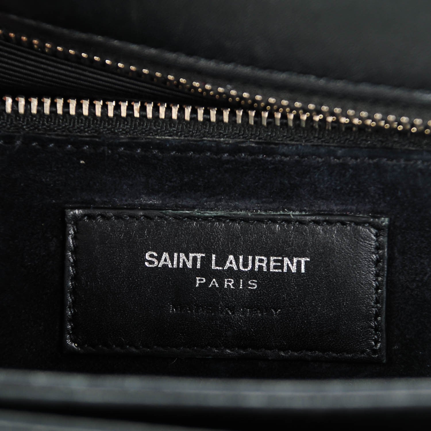 Saint Laurent Reptile Calfskin Embossed Medium Patchwork Animal Monogram Universite Bag Black 7 of 8
