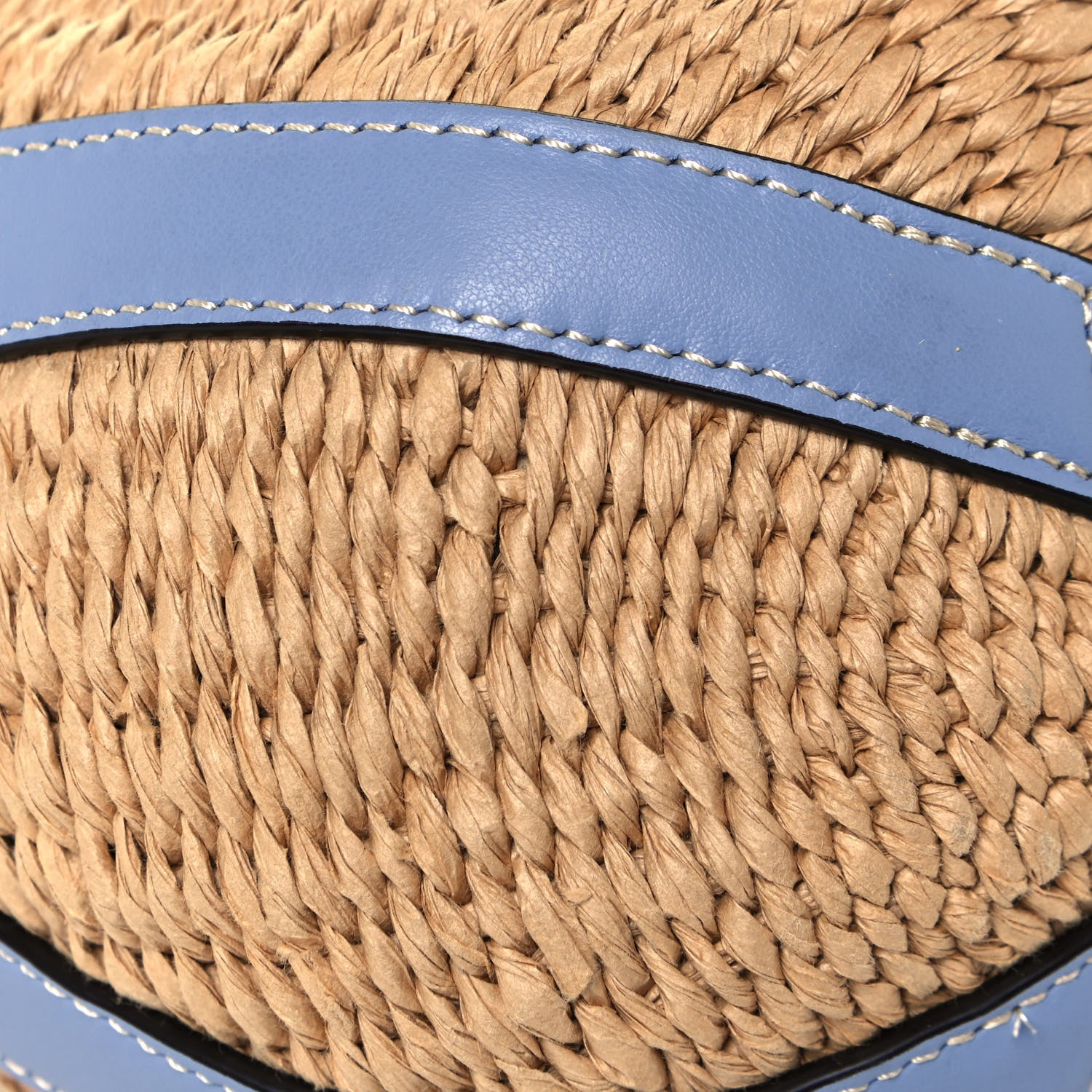 Chloe Raffia Calfskin Small Basket Gentle Blue 9 of 12