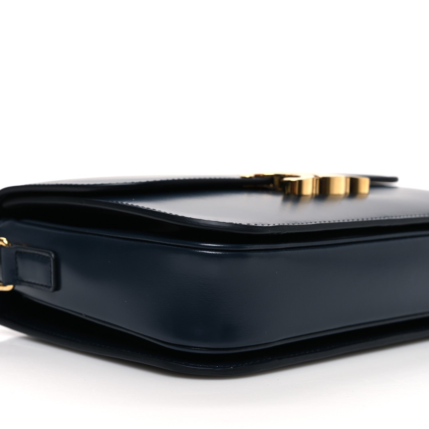 Celine Shiny Calfskin Medium Triomphe Navy Blue 10 of 13