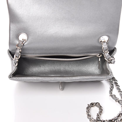 Chanel Metallic Lambskin Quilted Mini Rectangular Flap Silver 6 of 10