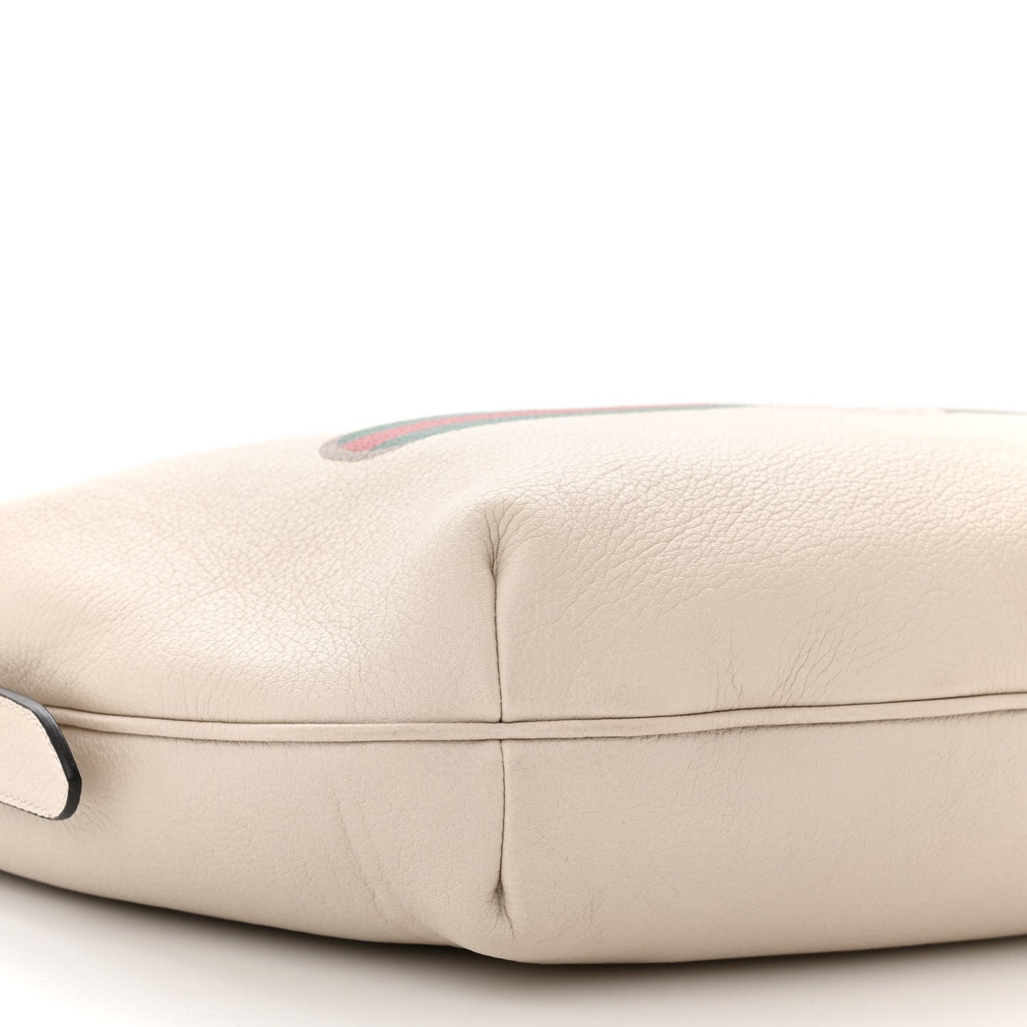 Grained Calfskin Logo Half Moon Hobo White